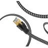 Cat 8 Ethernet Cable 40m, Nylon Braided High Speed Heavy Duty Cat8 Network LAN Patch Cord, 40Gbps 2000Mhz SFTP RJ45 Flat Internet Cable Shielded in Wall, Indoor&Outdoor for Modem/Router/Gaming/PC - 40m